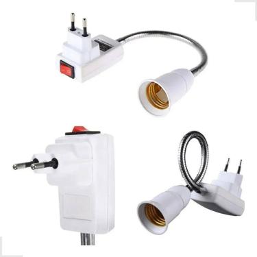 Imagem de Haste Flexível Soquete E27 Adaptador De Lâmpada Tomada 20 Cm