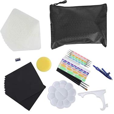 Imagem de Conjunto de ferramentas de pontilhamento de mandala 43 unidades Kit completo de acessórios de pintura de arte DIY para pintura em pedra Arte em unhas Desenho artesanal com modelos