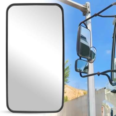 Imagem de Espelho de trator, espelhos retrovisores laterais do trator - Espelhos de empilhadeira de vidro convexo grande angular para escavadeira, caminhão basculante, carregador, arado, barco, carregador