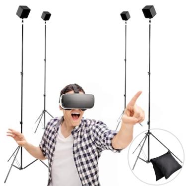 Imagem de Skywin VR Tripod Stand (Black) - 2 Pack, HTC Vive Compatible Sensor Stand and Base Station for Vive Sensors or Oculus Rift Constellation (4 Pieces)