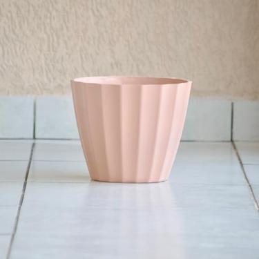 Imagem de Vaso de Planta Decoração Casa Jardim Bojo Cacau Injetado 23x27 Liso Luxo Estiloso (Caramelo)