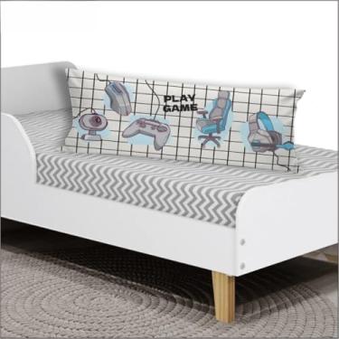 Imagem de Travesseiro de Corpo Personalizado 90x30cm com Fibra Siliconada – Estampa Astronauta para Cama de Solteiro (GAMER-1485)