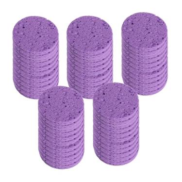 Imagem de predolo Esponja facial para remoção suave de maquiagem, portátil, profissional, ideal para viagens e cuidados com a pele. Esponja de limpeza facial, Roxo 50 Peças