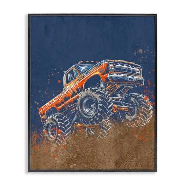 Imagem de Stupell Industries Arte giclée emoldurada My Jam Monster Truck preta, design de Kim Allen, 14 x 11
