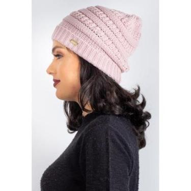 Imagem de Gorro feminino de malha tricô 60018 - Chumbo-Feminino