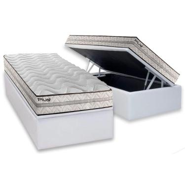 Imagem de Cama Box Baú Solteiro: Colchão Anatômico Paropas D33 Pasquale Plus + Base Crc Linhão White (88x188)