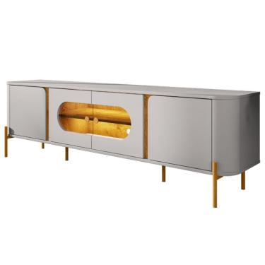 Imagem de Rack Bancada Tv 75 Pol Organico 180 Cm Juquehy Off White Naturalle Bechara Off White Naturalle