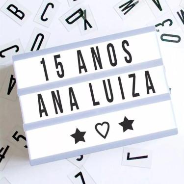 Imagem de Letreiro Quadro Led Painel Cinema A4 96 Letras Branco