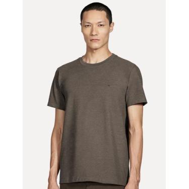 Imagem de Camiseta Aramis Masculina Basic Lisa Mono Icon Marrom Mescla Tamanho:L