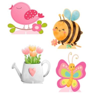 Imagem de KIT 4 Displays Jardim Encantado 20cm - Vinil Fosco Sem Reflexo - Totem Decoração Festa Infantil Aniversário