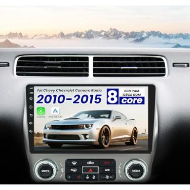 Imagem de Rádio estéreo automotivo de 128 GB de 128 GB para Chevrolet Chevy Camaro 2010-2015: tela sensível ao toque de 9 polegadas 1280 x 800 IPS para Camaro Stereo com câmera traseira sem fio CarPlay e