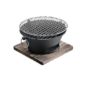 Imagem de Churrasqueira a carvão, fogão de ferro fundido para churrasco, mini churrasqueira a carvão, fogão de acampamento portátil, fogão de churrasco de ferro fundido, fogão para churrasco de piquenique interno ao ar livre, piquenique em casa, acampamento (10,2)