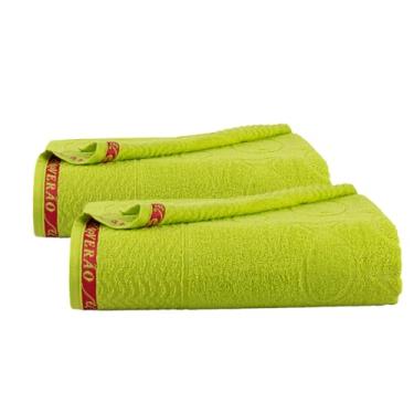 Imagem de Kit 2 Toalhas de Praia Banhão 100% Algodão - 150cm x 77cm - Alta Absorção, Estampada e Vibrante - Toalha de Piscina Beach 400g/m² (Verde)