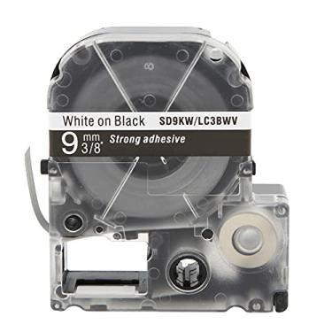 Imagem de Fita para etiquetagem, resistente a altas temperaturas, durável, para fabricação de etiquetas, para impressora de etiquetas Série LW e Máquina de etiquetas Jin Gong SR230C SR530C (9mm branco sobre