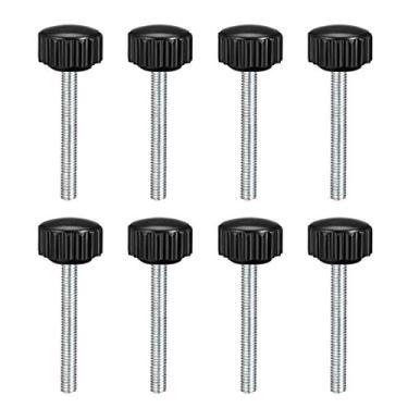 Imagem de uxcell macho rosca amassada puxadores de aperto parafuso no polegar tipo 8 peças, a18101800ux0120, Preto, M4 x 35