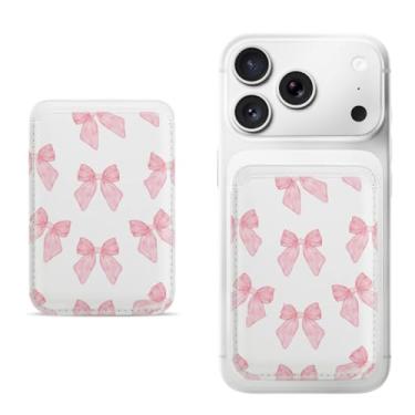 Imagem de Suporte de cartão magnético para iPhone, capa fina de couro PU, capa traseira para cartão, acessório de telefone fofo