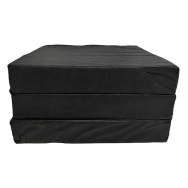 Imagem de Puff Colchonete Dobrável/Sofá 3 em 1 Solteiro Traveseiro (PRETO SOLTEIRO 1)