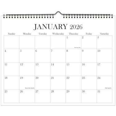 Imagem de Calendário 2025-2026 - Calendário de parede de novembro de 2025 a junho de 2027, agenda de parede com papel grosso, 30,5 x 36,8 cm, preto