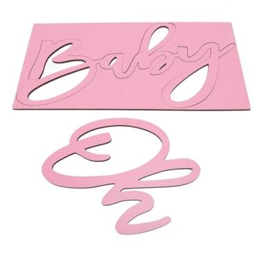 Imagem de KUIDAMOS Oh Baby Placa de Madeira Leve e Resistente Decorativa para Festas de Revelação de Gênero, Decorações de Berçário de chá de bebê, Feita de Madeira Sintética (Rosa)