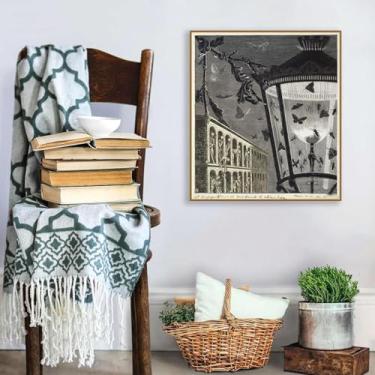 Imagem de Pôster Max Ernst e as borboletas começam a cantar reproduções de pinturas famosas tela de arte de parede de surrealismo Max Ernst decoração de parede para presentes de sala de estar 50 x 40 cm (20 x