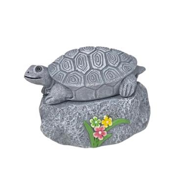 Imagem de Generic Esconde-chaves externo, caixa de armazenamento de chaves para jardim, pedra artificial realista e às intempéries com ornamento de tartaruga, Cinza