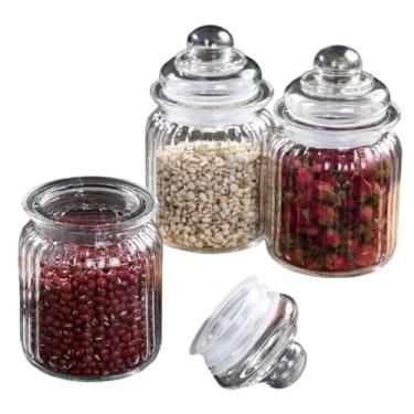 Imagem de Conjunto De Frascos De Vidro HerméTicos Com Tampas De Bambu Para Armazenar Condimentos, Doces E Velas — Frascos Para Condimentos(3)