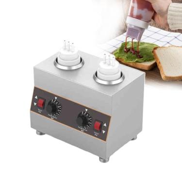 Imagem de CNAOHGHN Aquecedor EléTrico De Molho De Queijo E Calda De Chocolate Quente, Com Frasco De Apertar, Temperatura AjustáVel De 30 A 85 °C, 2 MéTodos De Aquecimento Para Fondue, Sobremesas E Eventos