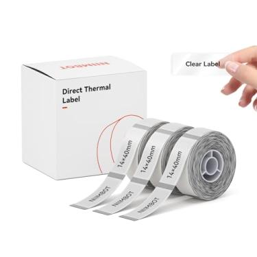 Imagem de NIIMBOT Fita de etiquetagem para etiquetadora D11/D110/D101, 14 x 40 mm, 3 rolos para substituição de fita de etiquetagem de escritório em casa, transparente