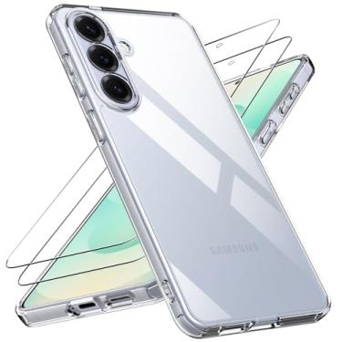 Imagem de Natbok Capa para celular Samsung Galaxy S26 Plus com 2 protetores de tela, amortecedor de TPU macio à prova de choque e capa traseira de policarbonato rígido, não amarela, antiarranhões, proteção