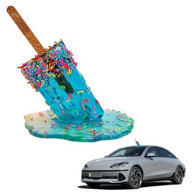 Imagem de Decoração exterior de carro FlekmanArt: Decalque de veículo de picolé derretido simulado - adesivo externo engraçado, acessórios de carro de vinil à prova d'água para o verão (adesivo de sorvete 3D