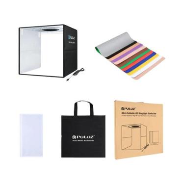 Imagem de Tenda De Estúdio Fotográfico Portátil Com Luz De Anel Dobrável De 40cm