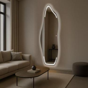 Imagem de Espelho Led Touch com Decoração Luxuosa Salas Quartos Closets Hall Hom