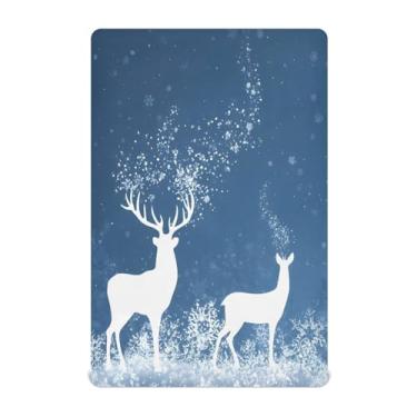 Imagem de CEBUGI Lençol de berço elástico para bebês meninos e meninas, cervo de Natal, portátil, pacote N Play, lençol com elástico para crianças, material neutro, ultra macio, colchão infantil padrão completo
