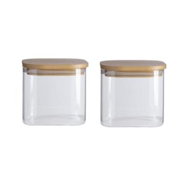 Imagem de Pote Hermético Quadrado para Alimentos 500ml 800ml 1200ml Armazenamento de Grãos Cereais e Biscoitos Recipiente Plástico Multiuso com Vedação de Silicone (2 POTES (500ML))