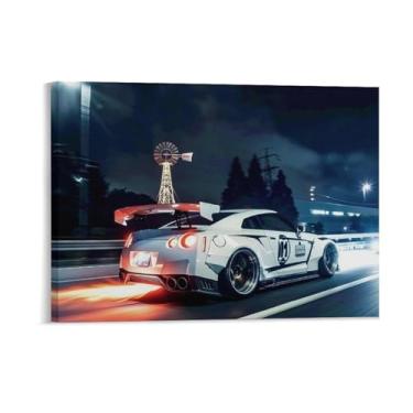 Imagem de HouLaiZhe Esportes Japoneses Jdm R34 Carro Spitfire Posters Tela Estética Sala Decoração de Parede Impressões Galeria Sala Decoração de Parede para Quarto Sala de Estar Escritório 18 x 24 polegadas