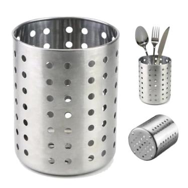 Imagem de Escorredor de Talheres Inox Redondo 3 Divisórias - Porta Talheres Pia Secagem Rápida Cozinha