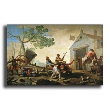 Imagem de OKRA Arte de parede Goya Canvas - The fight At The Venta Nueva Posters - Interior - Mobiliário elegante e decoração adequado para banheiros, quartos e cozinhas. Sem moldura 30 x 45 cm