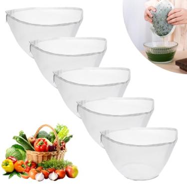 Imagem de AIZOE Sacos de gaze para coar, pacote com 5, saco de suco de malha fina reutilizável em forma de tigela para coar leite de amêndoa/aveia/soja/nozes, queijo, chá, iogurte, suco, recheios de bolinhos