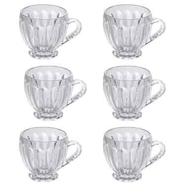 Imagem de Xícaras de Chá Café 200ml Itália Rainbow Ambar Jogo 6 Peças Canecas Cristal Brilhante Luxuoso Rose(Cristal)