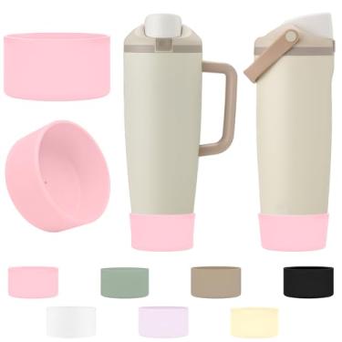 Imagem de TQONEP 2 peças de bota de silicone para Owala 850 g e 1,134 g FreeSip Sway garrafas e copos, capa protetora antiderrapante para Owala (rosa)