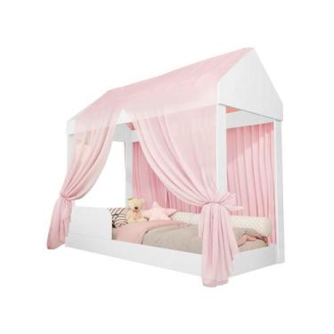 Imagem de Cama Infantil Montessoriana Crystal Com Voal Rosa - Loja Tigo