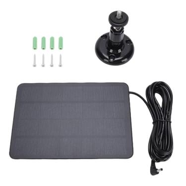Imagem de Alomejor Painel Solar de Câmera de Segurança 4W, Monocristalina Com Suporte Ajustável, Fonte de Alimentação Contínua para Câmeras Sem Fio Externa (BLACK)