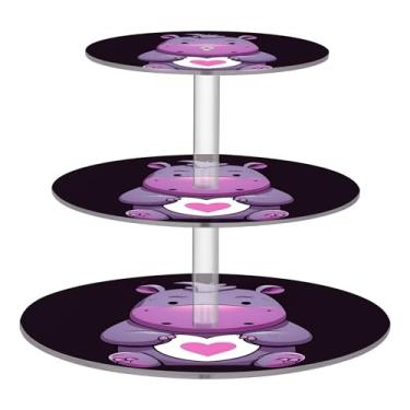 Imagem de Suporte de cupcake para festa de chá de desenho animado, 3 camadas, redondo, acrílico, para exibição de copo, torre de bolo, mesa, suporte de sobremesa, decoração de festa de chá, rosquinha de
