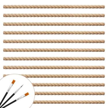 Imagem de JSIWOTH 12 peças de molde de acabamento de madeira torcida, tiras decorativas de madeira maciça inacabada de 40 cm, acabamento de madeira pintável DIY para móveis, armário, parede, janela e porta