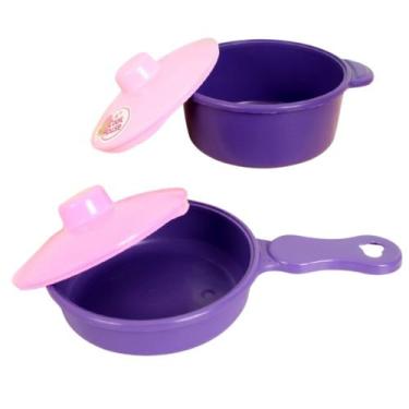 Imagem de Jogo Panelinhas Cozinha Infantil Frigideira e Panela Com Tampa - 2 PCS