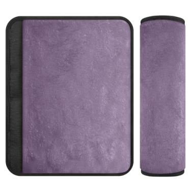Imagem de Joitme Almofadas de cinto de segurança de carro de flanela macia gradiente roxo cinza, pacote com 4 (2 P e 2 M) - Protege a pele de arranhões