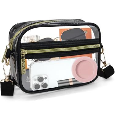 Imagem de Yasdyri Bolsa transparente aprovada pelo estádio, Preto, Transparente