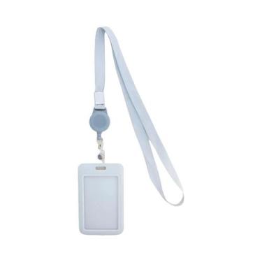Imagem de Cordão Retrátil De Cor Pura Para Professores Com Porta-Crachá E Acessó