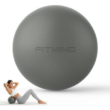 Imagem de FITMIND Bola de Pilates 20 cm, pequena bola de ioga extra grossa, mini bola de pilates com bomba, superfície antiderrapante pequena bola de exercício para fisioterapia, alongamento, força e