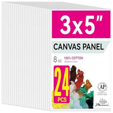 Imagem de PHOENIX Painéis de tela para pintura de mini artistas - 7,6 x 12,7 cm/24 - quadros de lona de algodão com primer triplo para pintura a óleo e acrílico de Natal